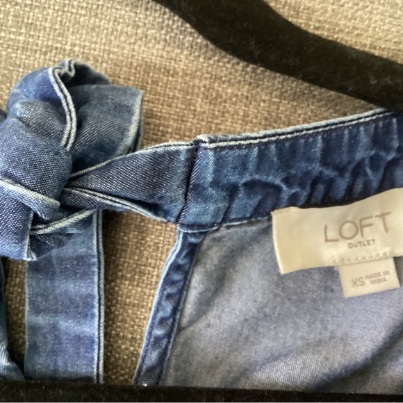 Loft square neck denim top - Picture 2 of 2